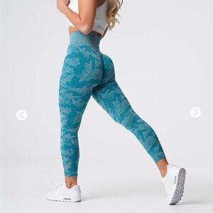 SOLD - NVGTN Teal Camo Seamless Leggings
